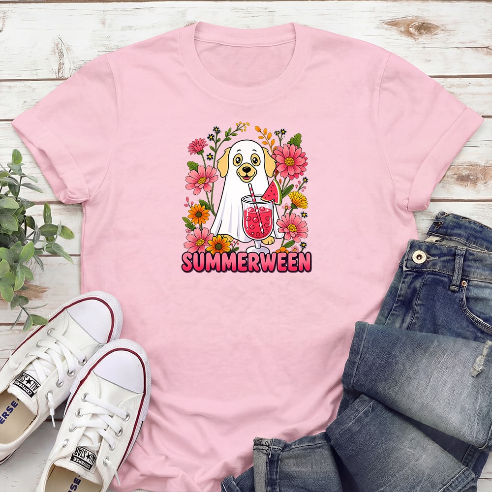 Summerween Dog Standard Tee Light Pink