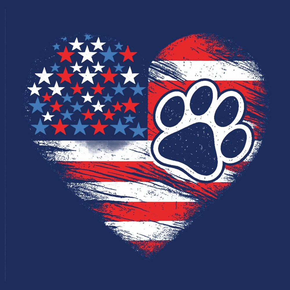 Fund 30 Meals for $16.00 and Get A Free - Patriot Paw Heart Standard Tee Navy - Image 2