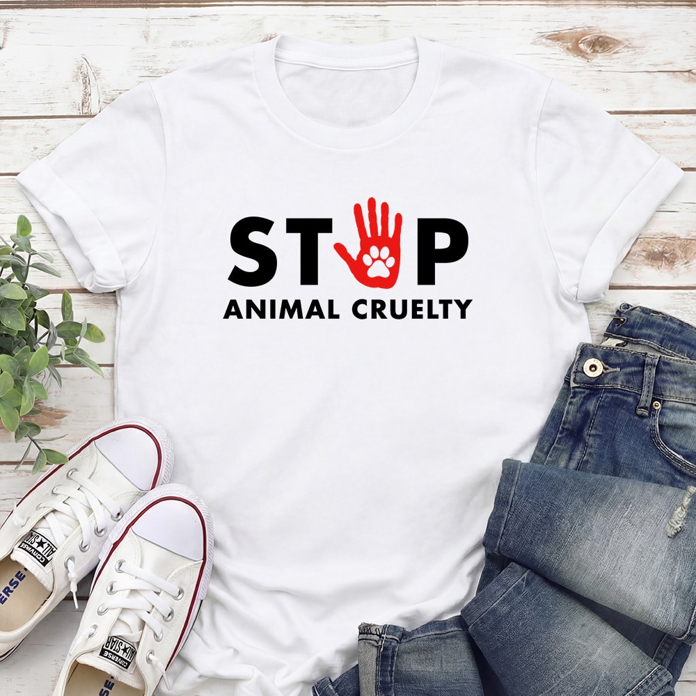 Stop Animal Cruelty Standard Tee White