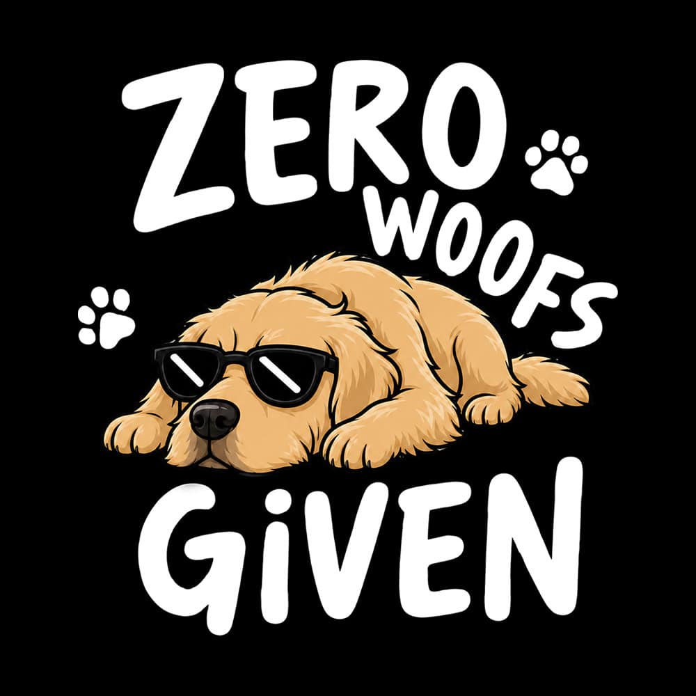 Zero Woofs Given Standard Tee Black - Image 2