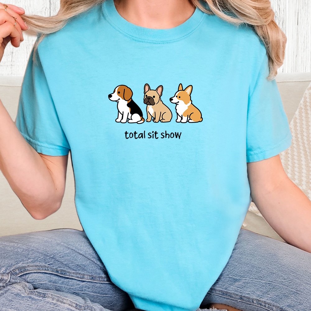 Comfort Colors Total Sit Show Vintage Washed Tee - Lagoon Blue