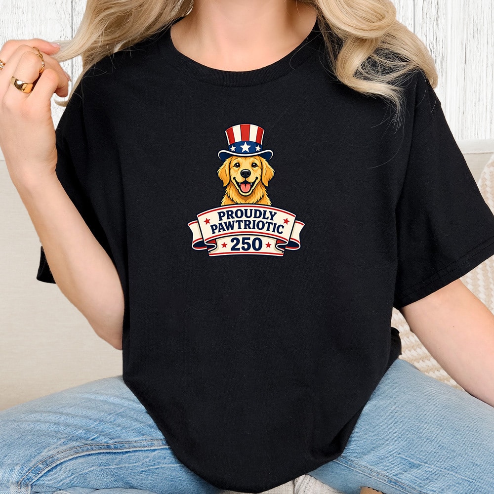Comfort Colors Proudly Pawtriotic 250 Vintage Washed Tee - Black