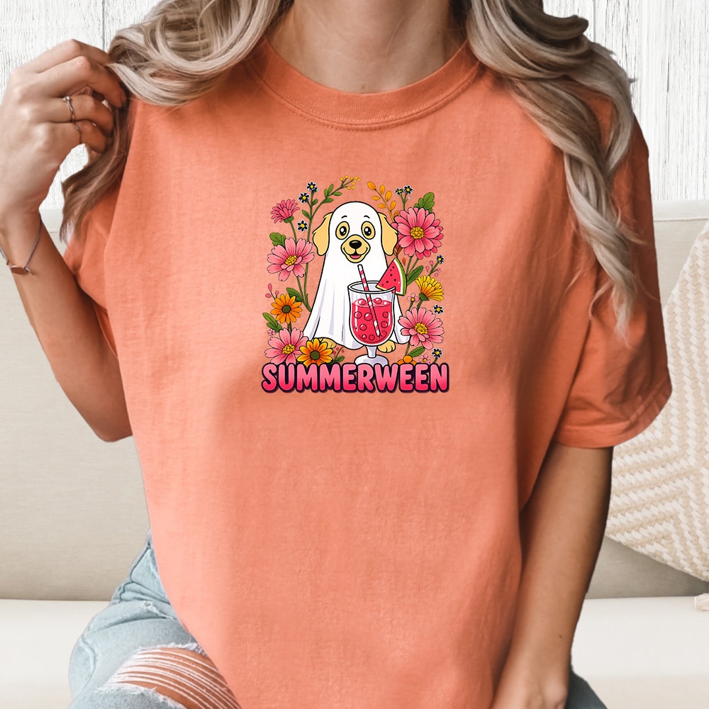 Comfort Colors Summerween Dog Vintage Washed Tee - Terracotta