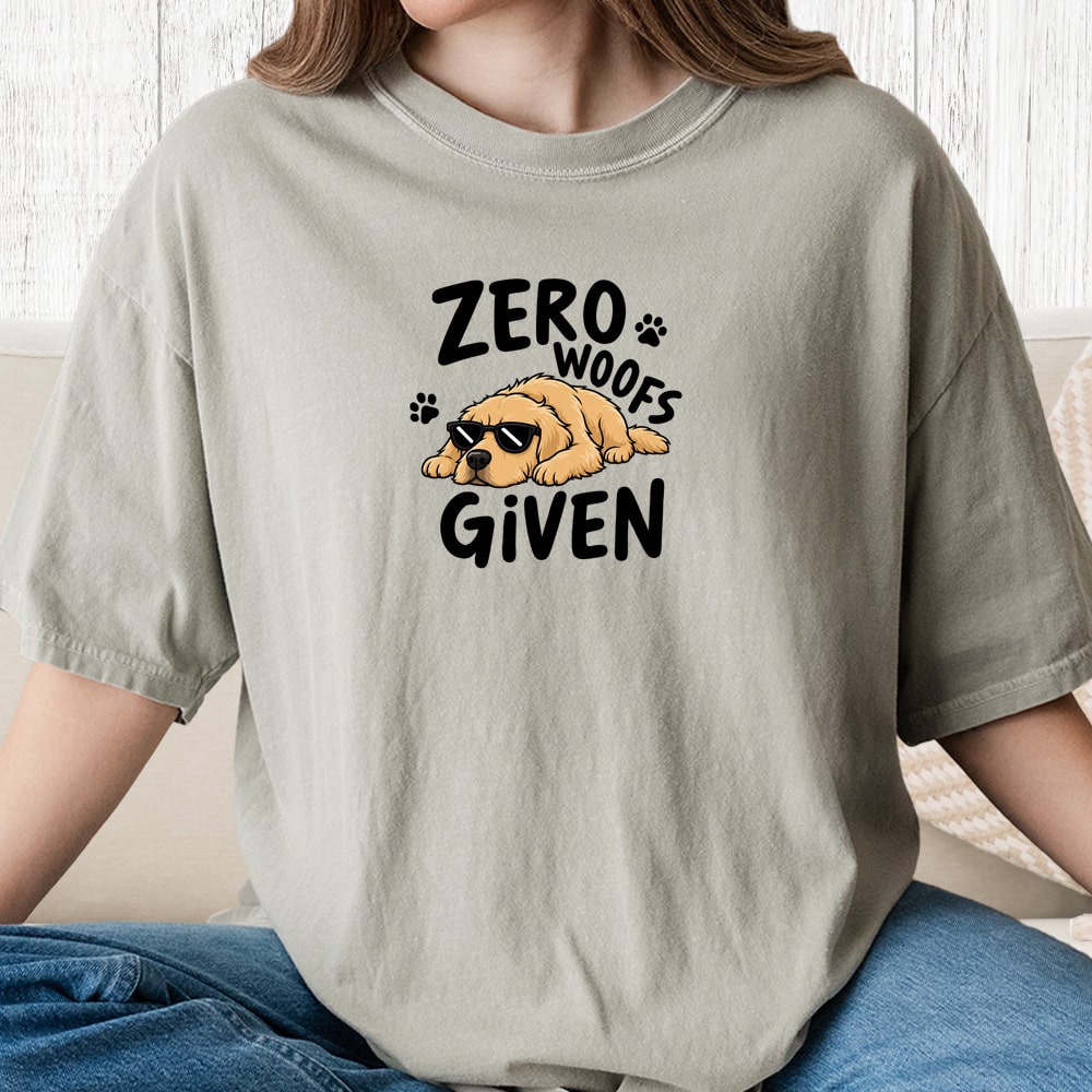 Comfort Colors Zero Woofs Given Vintage Washed Tee - Sandstone