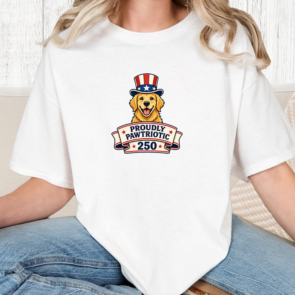 Comfort Colors Proudly Pawtriotic 250 Vintage Washed Tee - White