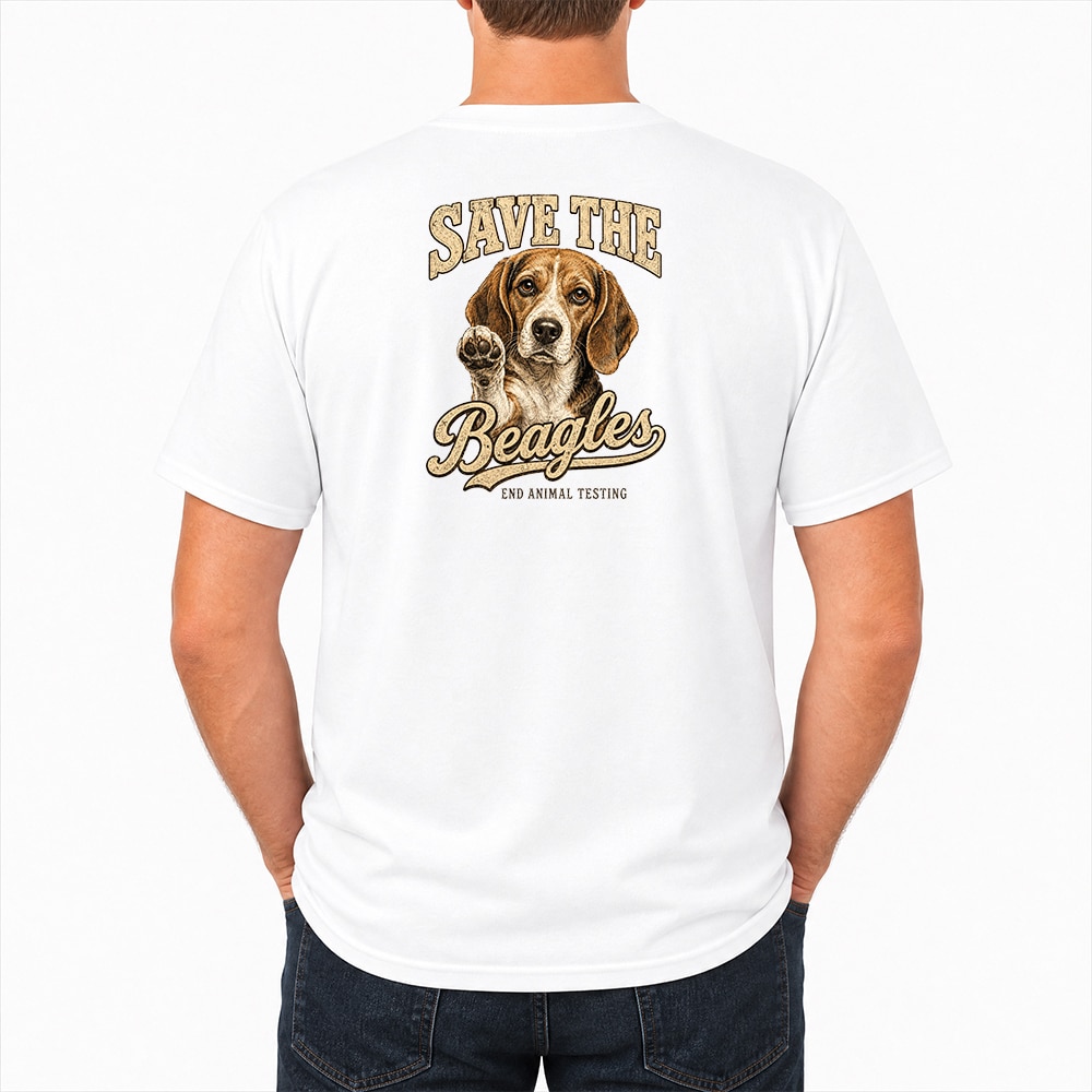 Save The Beagles Dog Dad Standard Tee White