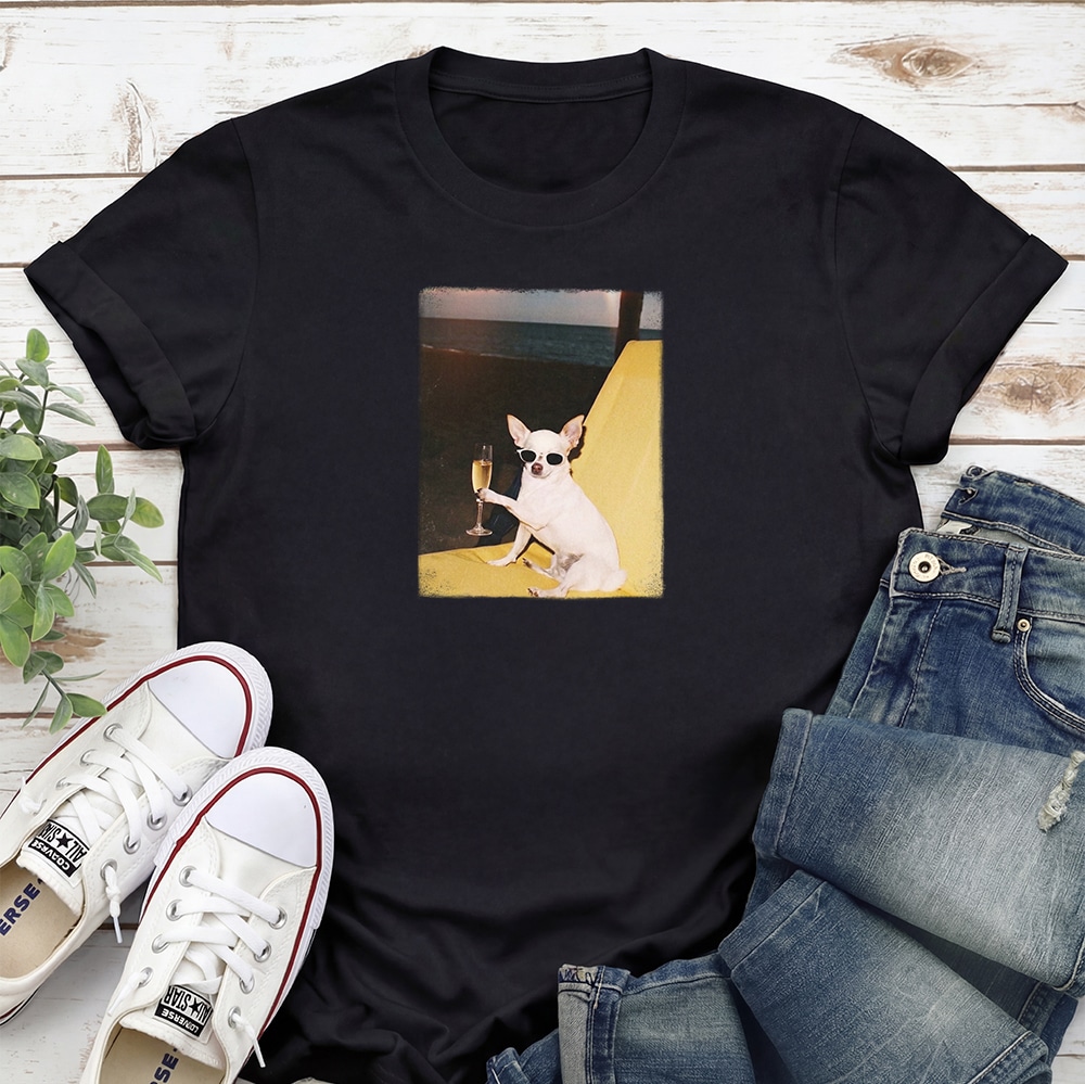 Champagne Chihuahua Standard Tee Black