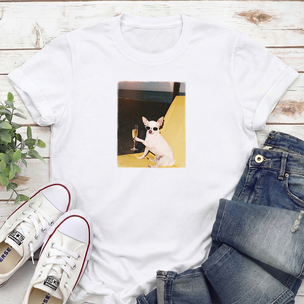 Champagne Chihuahua Standard Tee White