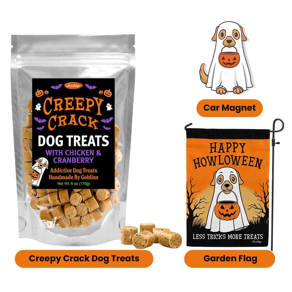 Happy Howloween Ghost Garden Flag, Car Magnet and Creepy Crack!
