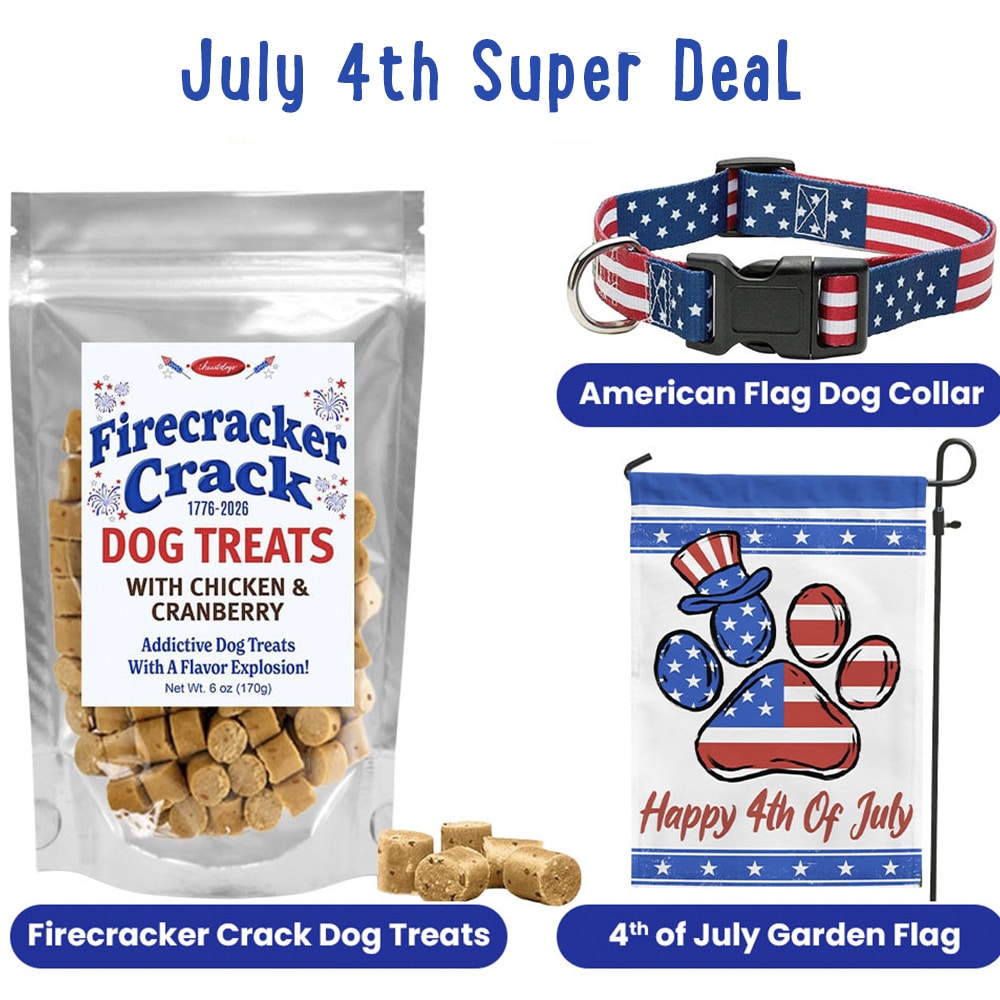 July 4th Super Deal! USA American Flag Dog Collar, Firecracker Crack and American Flag Dog Collar S-XL