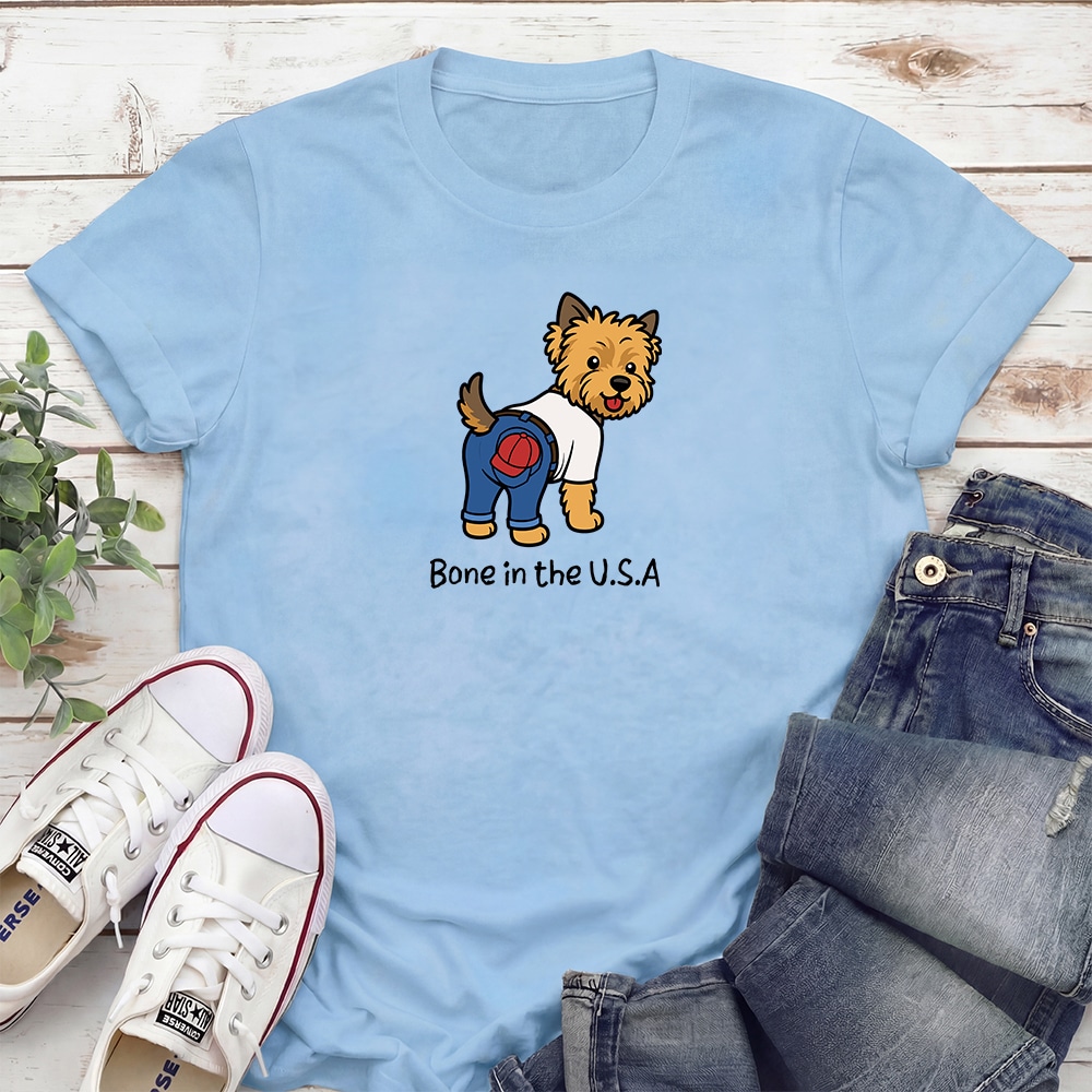 Bone In The USA Standard Tee Light Blue