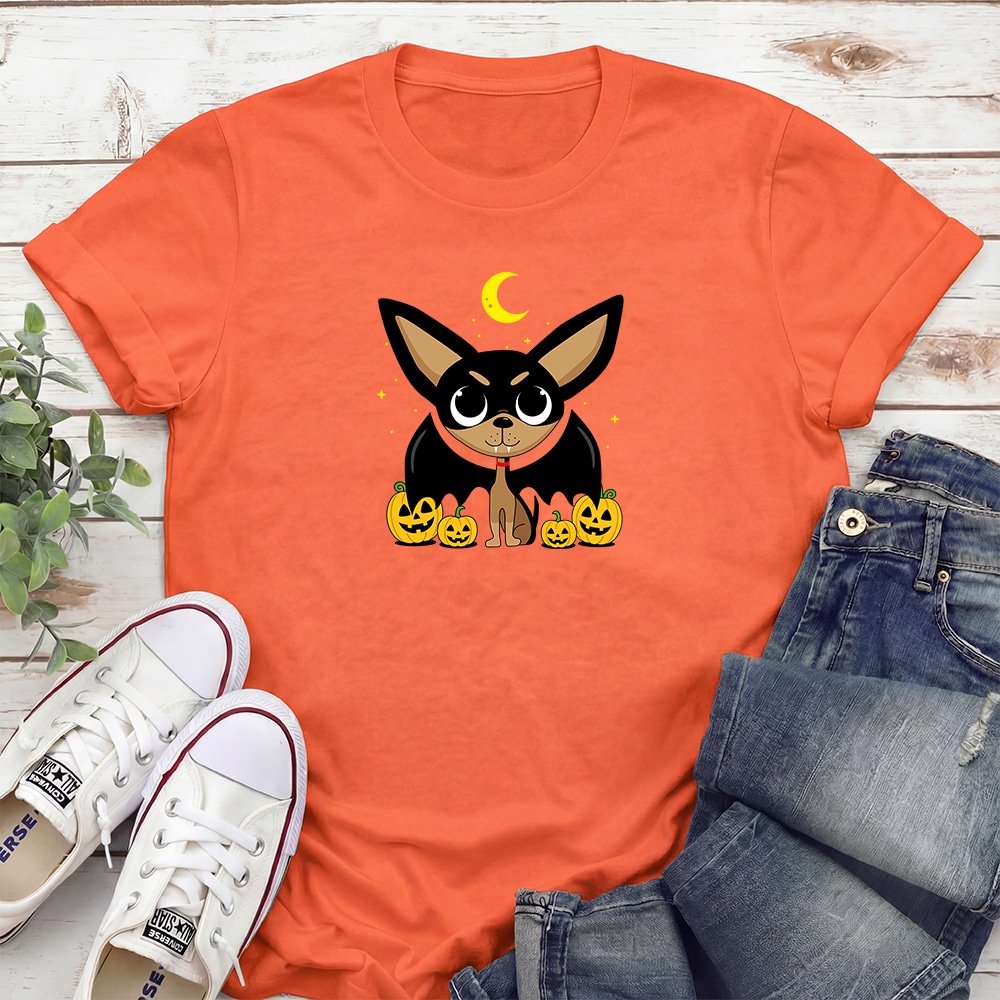 Bat Dog Chihuahua Standard Tee Orange