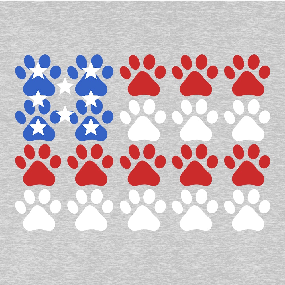 Fund 30 Meals for $16.00 and Get A Free - Red, White & Paws Standard Tee Heather Grey - Image 2