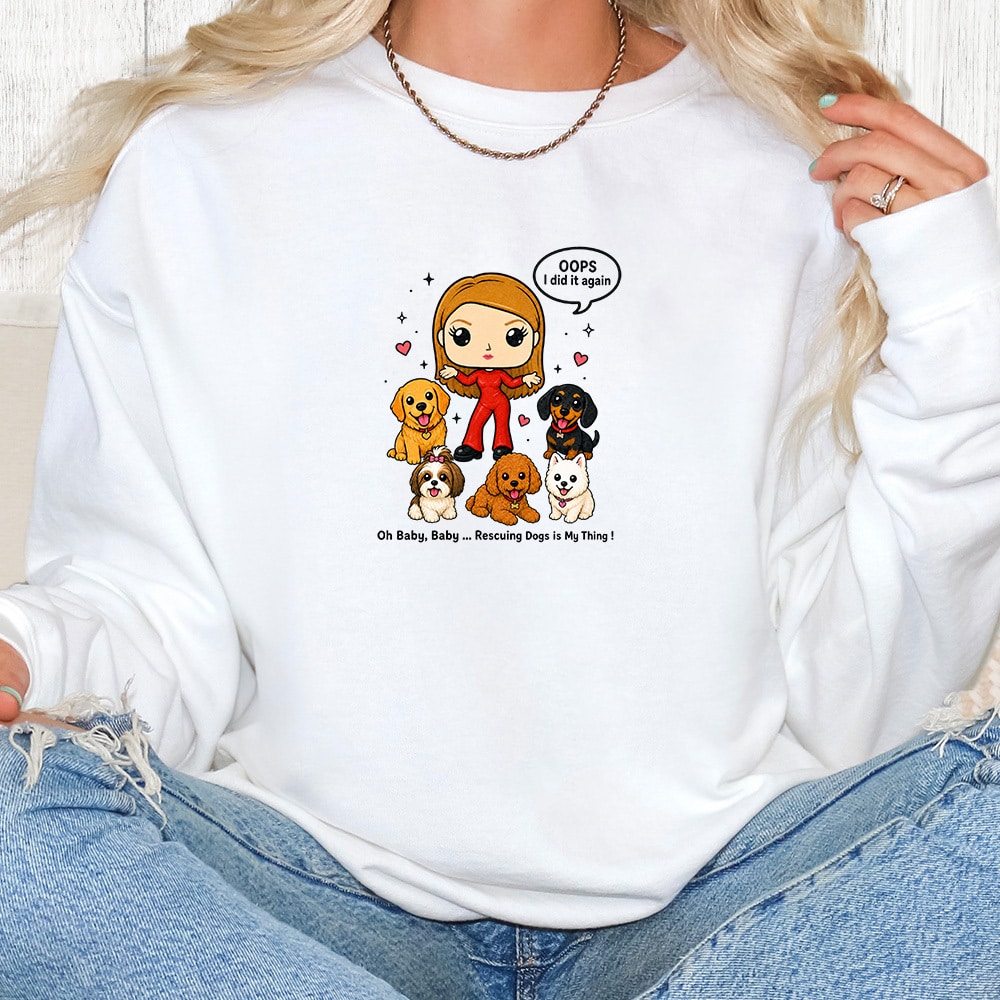 Comfort Colors Oops I Did It Again Dog Rescue Premium  Sweatshirt - White