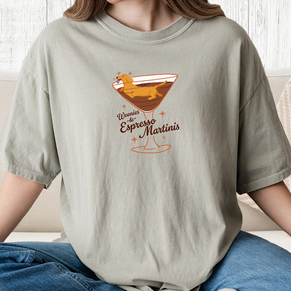 Comfort Colors Weenies & Espresso Martinis Vintage Washed Tee - Sandstone