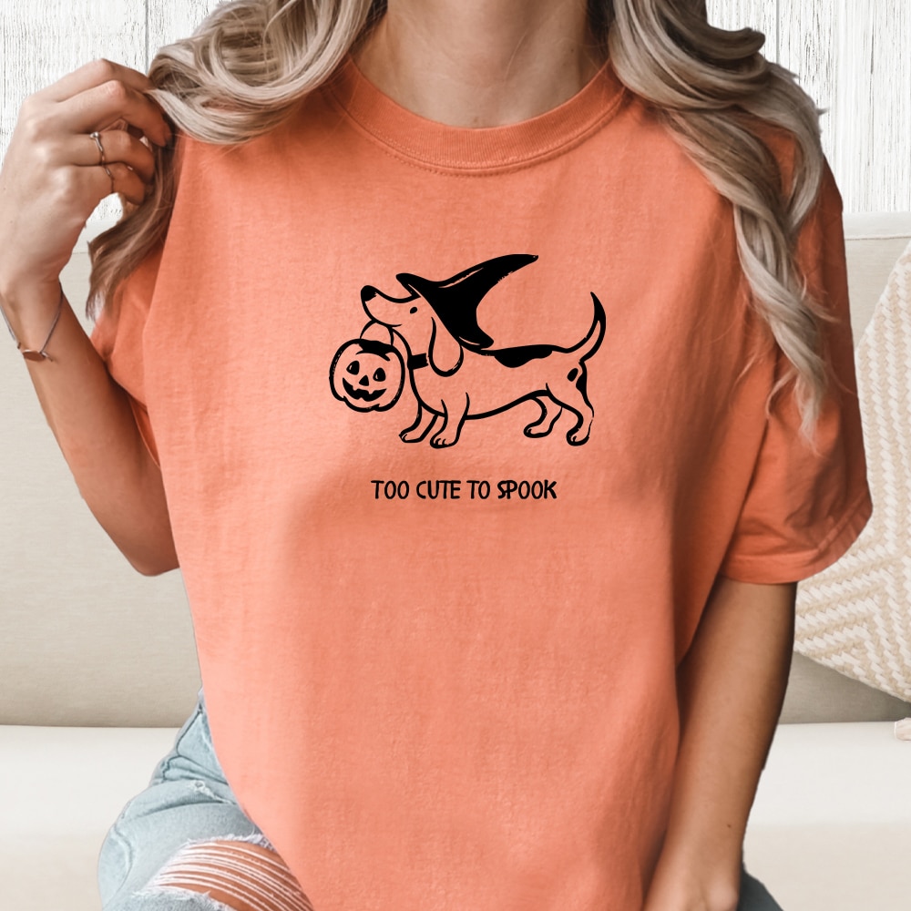 Comfort Colors Too Cute To Spook Vintage Washed Tee - Terracotta