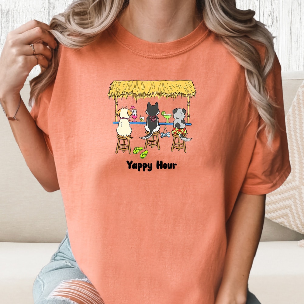 Comfort Colors Yappy Hour Vintage Washed Tee - Terracotta