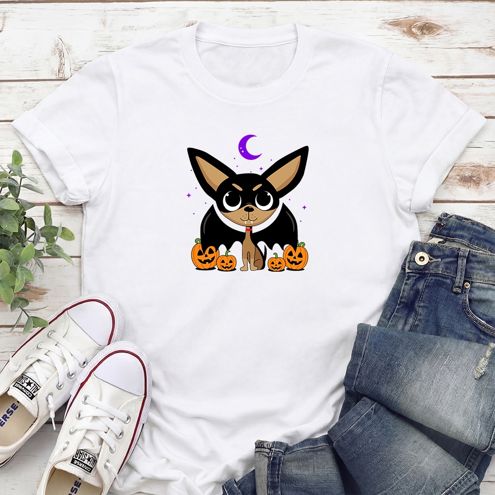 Bat Dog Chihuahua Standard Tee White