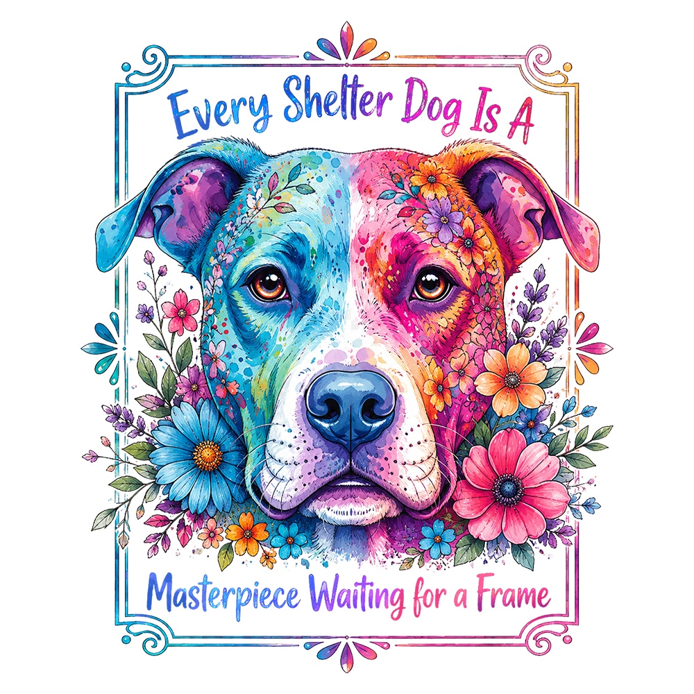 Comfort Colors Every Shelter Dog Is A Masterpiece Waiting For A Frame Premium Sweatshirt - White - Image 2