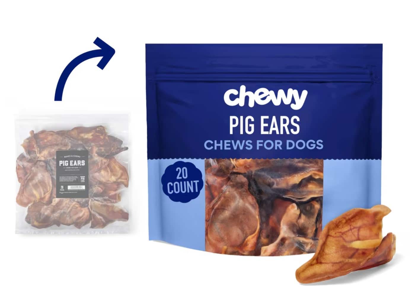 Chewy Made Pig Ear Chews Dog Treats