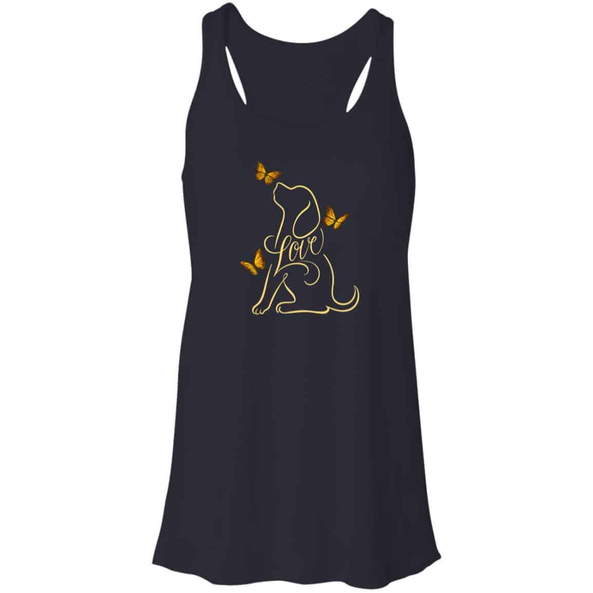 Loving Dog Butterflies Flowy Tank Midnight