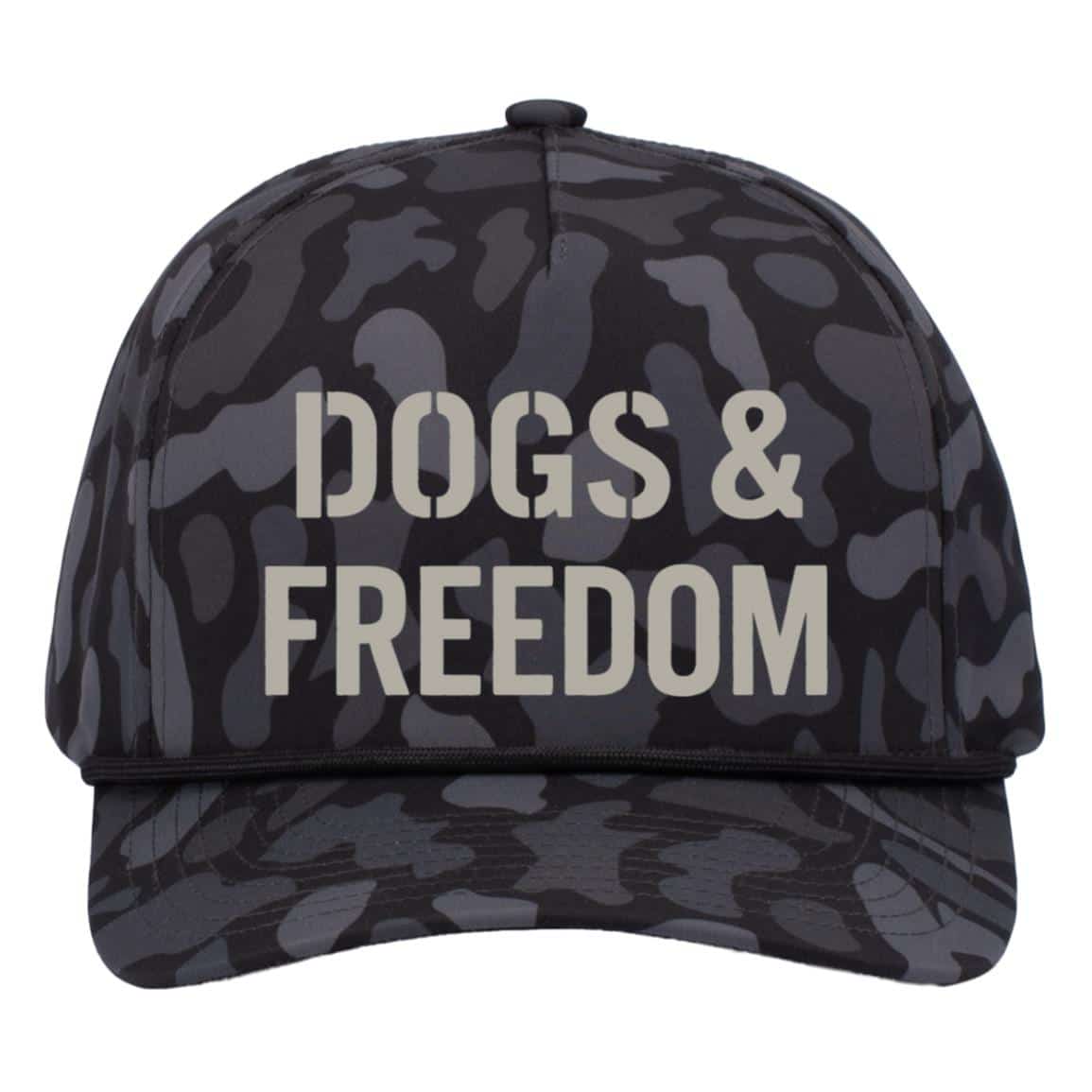 Dogs & Freedom Camo 5-Panel Trucker Cap Camo Black