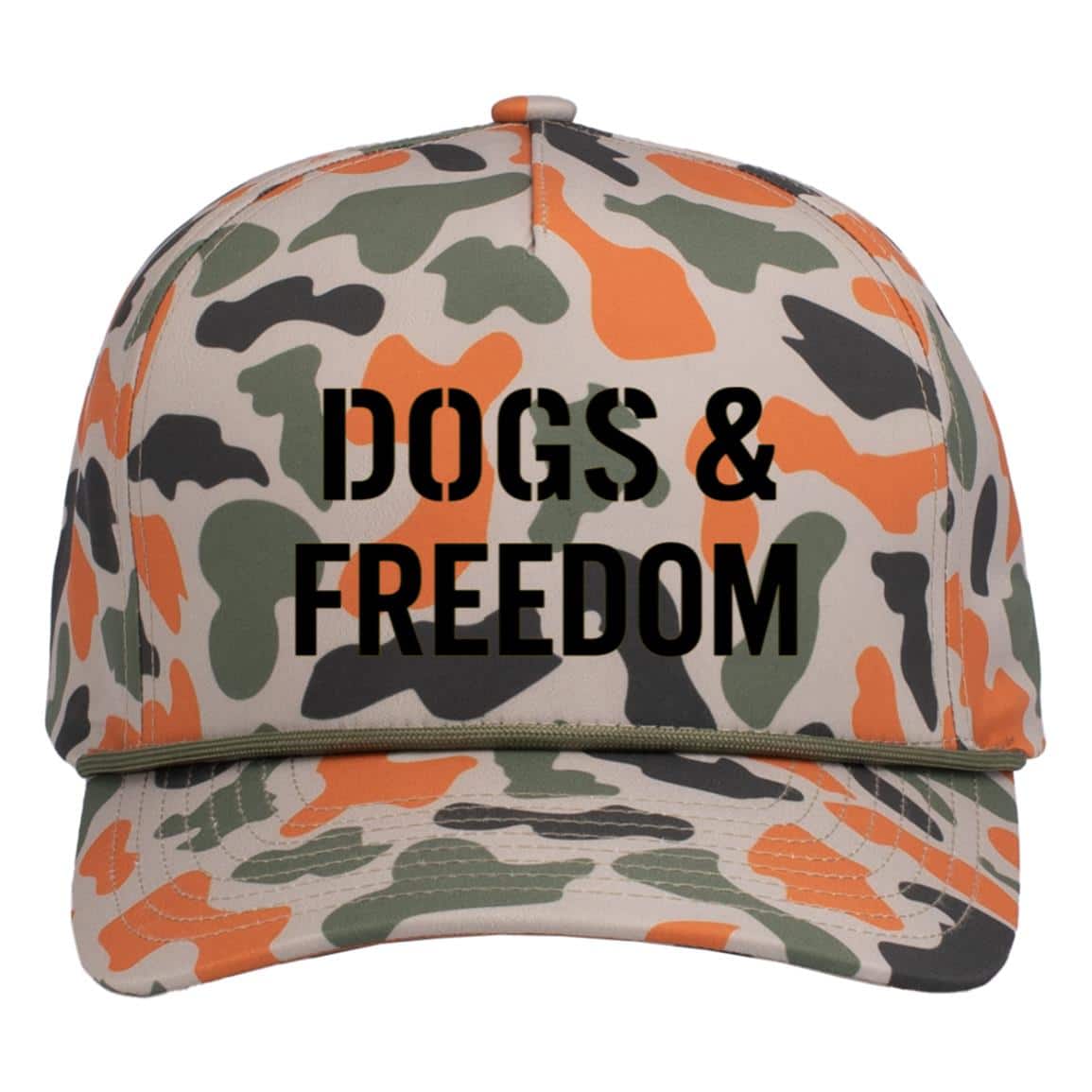 Dogs & Freedom 5-Panel Trucker Cap Camo Blaze