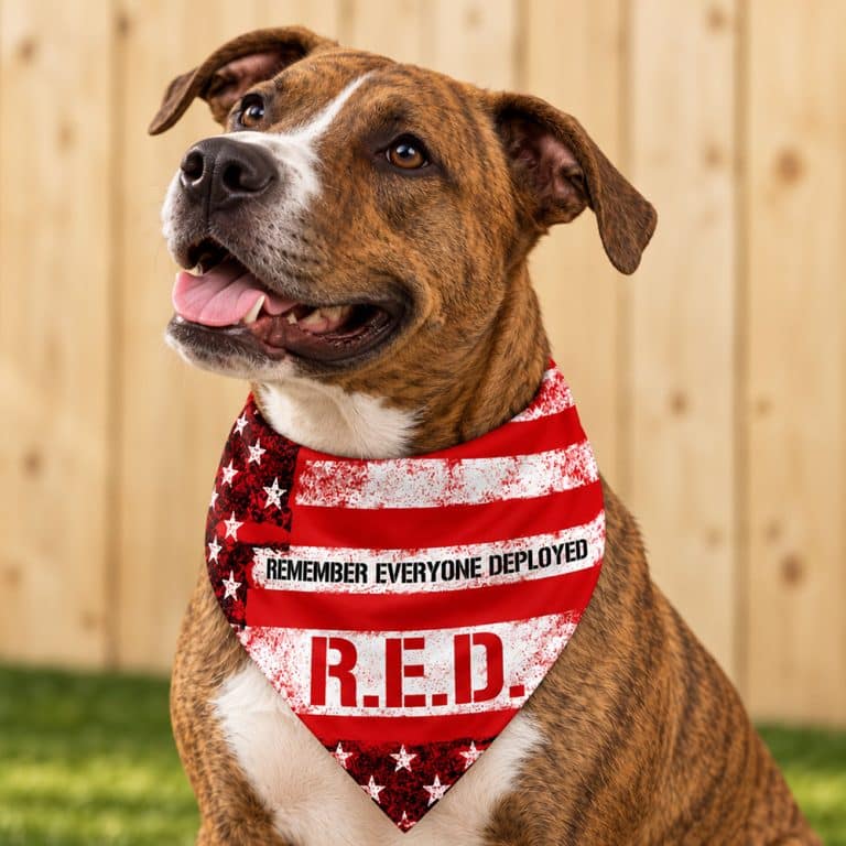 R.E.D. Remember Everyone Deployed Dog Bandana (S, M, L)