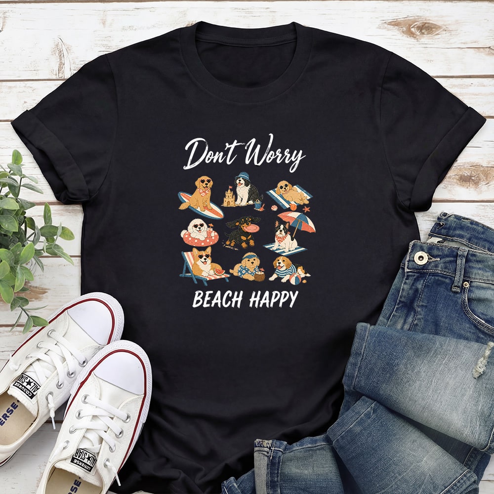 Don’t Worry Beach Happy Standard Tee Black