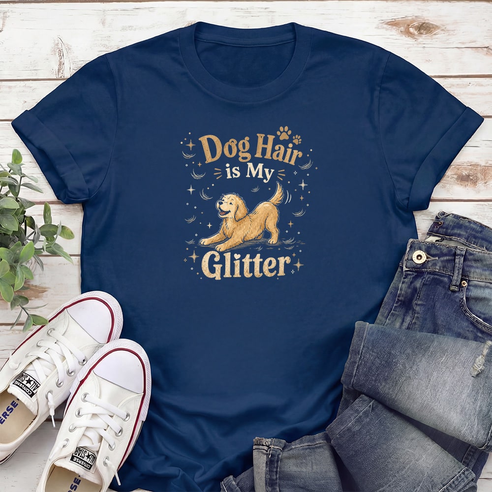 Dog Hair Is My Glitter Standard Tee Navy