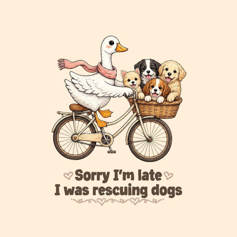 Sorry I’m Late I Was Rescuing Dogs Standard Tee Tan - Image 2