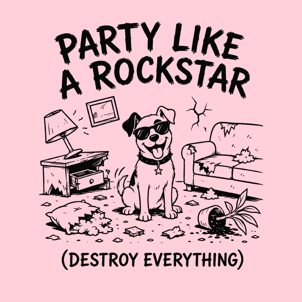 Party Like A Rockstar Standard Tee Light Pink - Image 2