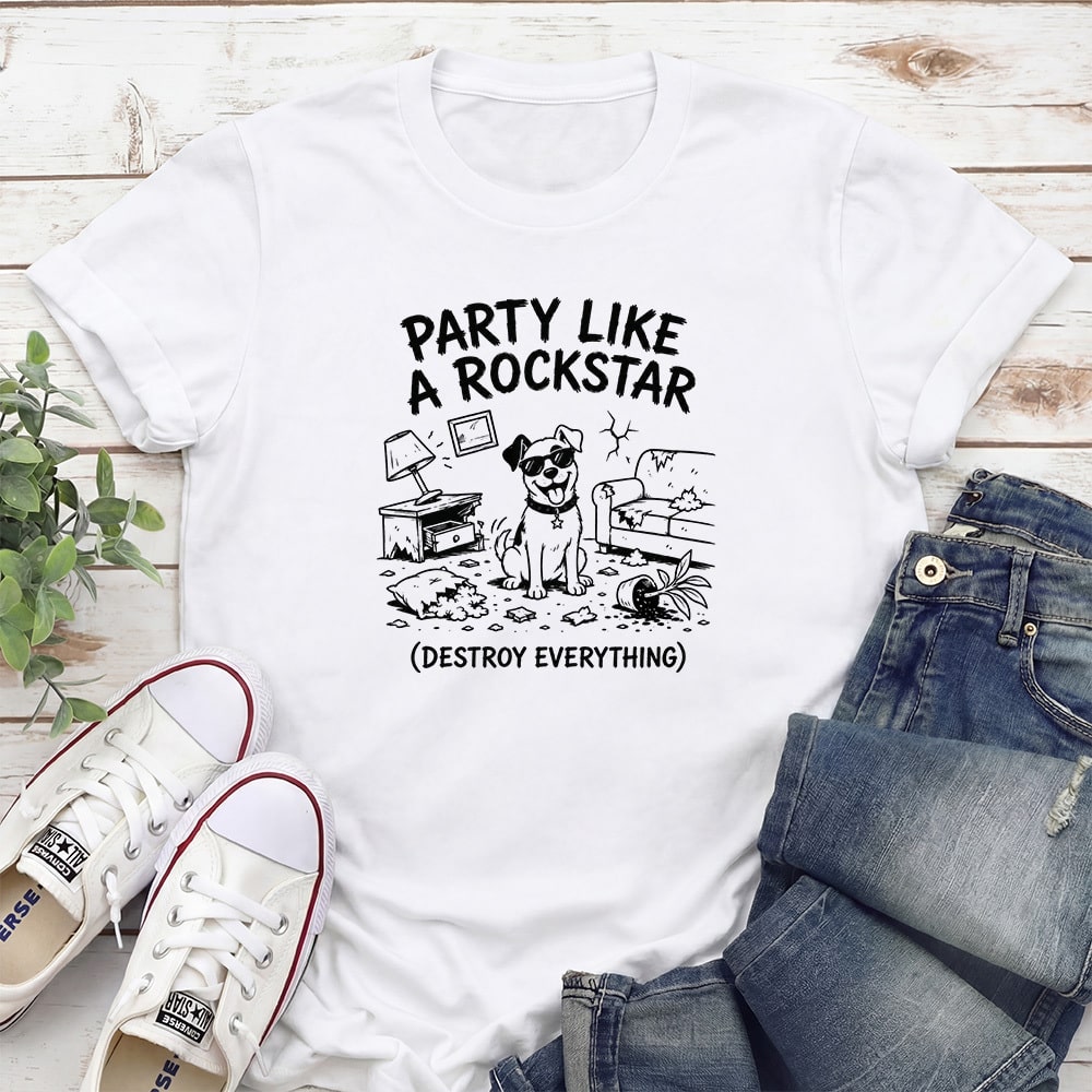 Party Like A Rockstar Standard Tee White