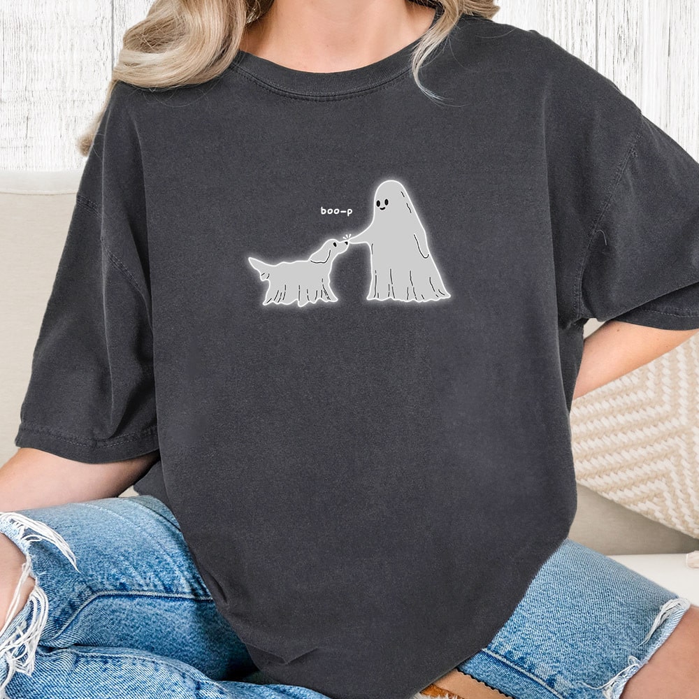 Comfort Colors Ghost Boo-p Vintage Washed Tee - Graphite