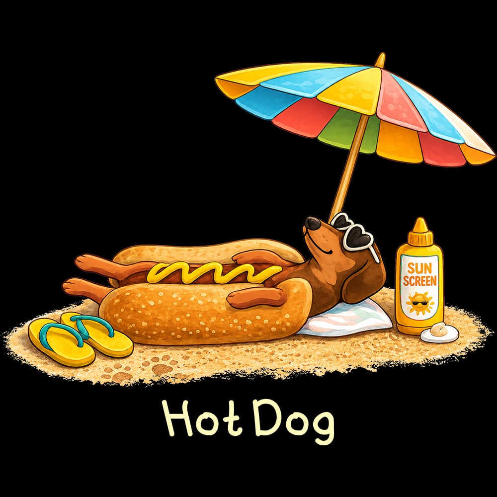 Hot Dog Summer Standard Tee Black - Image 2