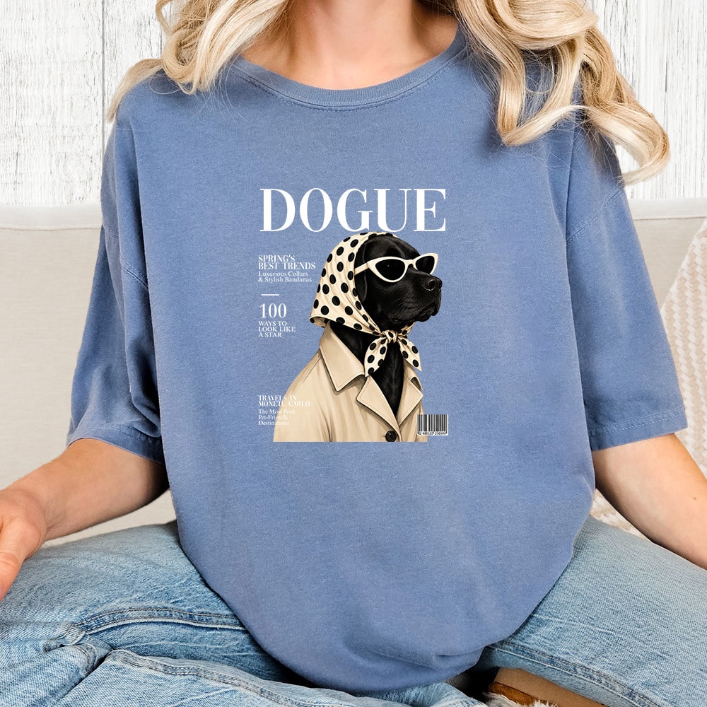 Comfort Colors Dogue Labrador Vintage Washed Tee - Blue Jean