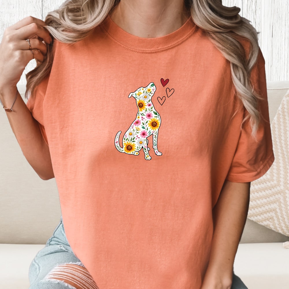 Comfort Colors Love Blooms Here Vintage Washed Tee - Terracotta