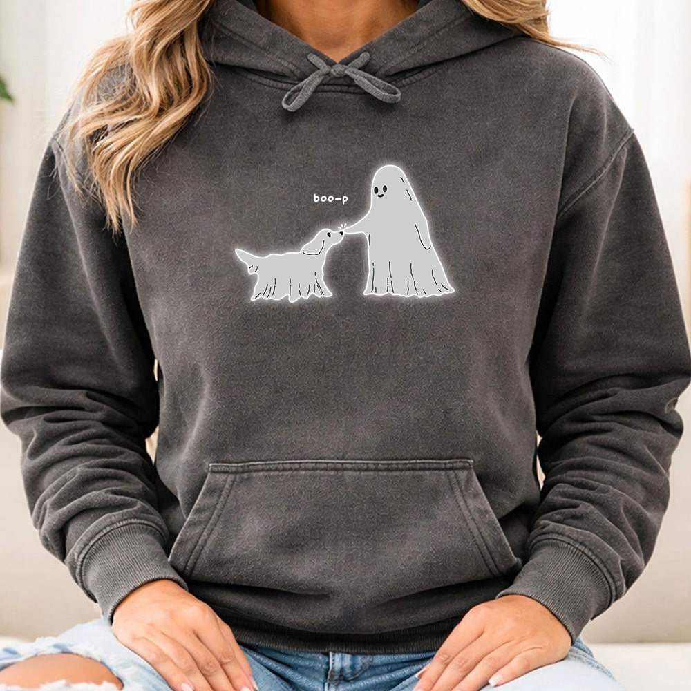 Comfort Colors Ghost Boo-p Premium Hoodie - Pepper