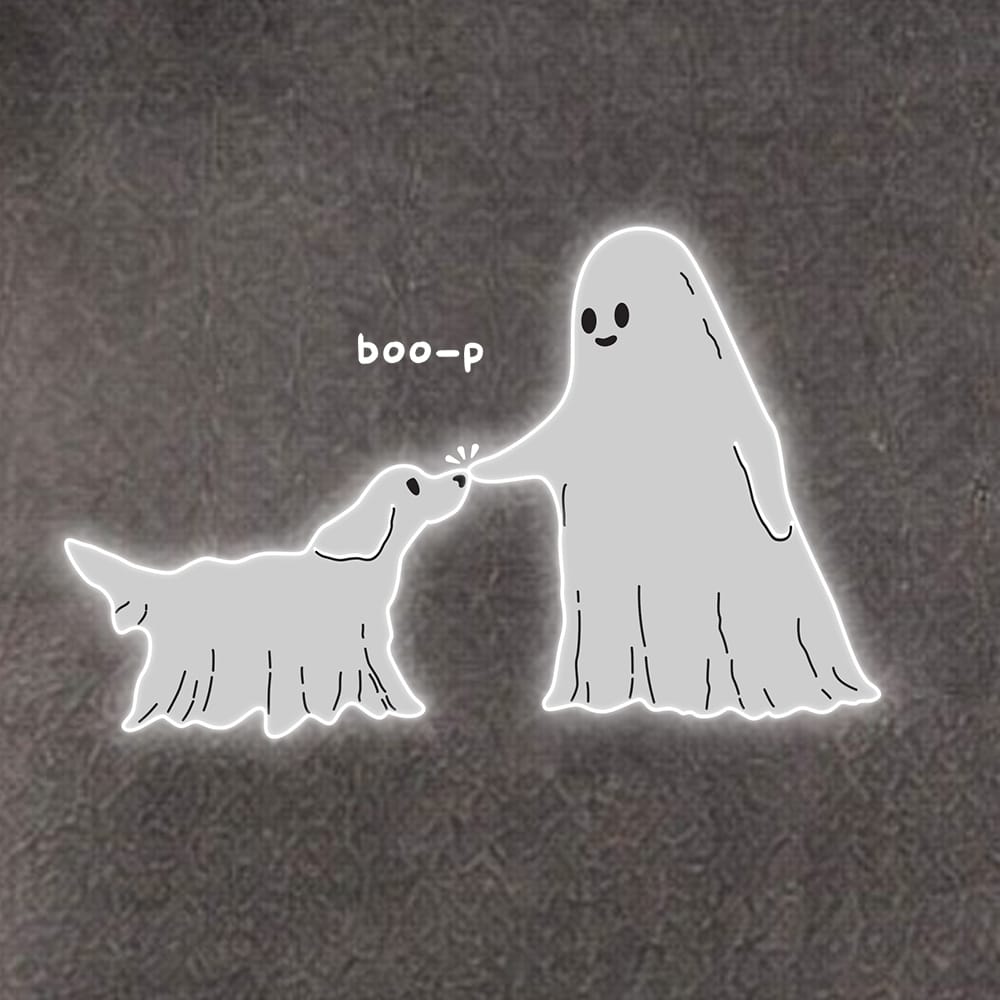 Comfort Colors Ghost Boo-p Premium Hoodie - Pepper - Image 2