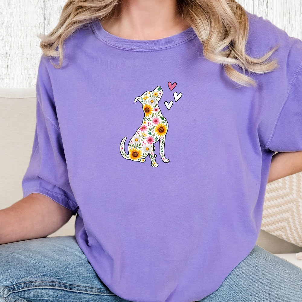 Comfort Colors Love Blooms Here Vintage Washed Tee - Violet
