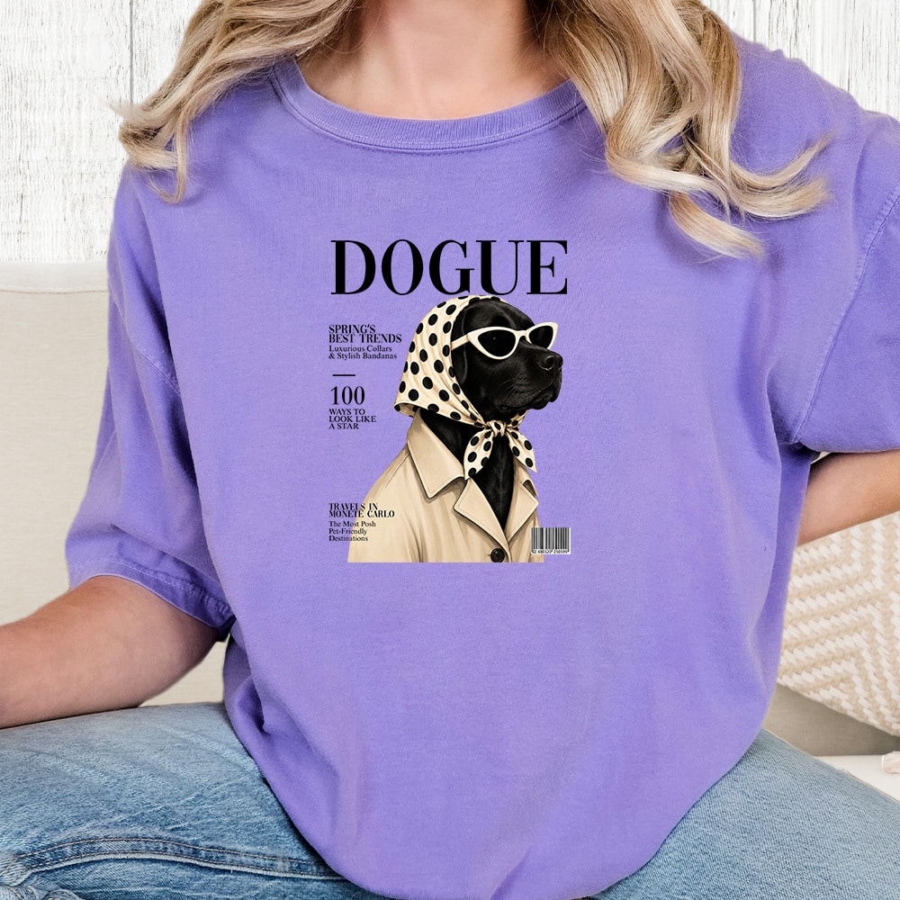 Comfort Colors Dogue Labrador Vintage Washed Tee - Violet