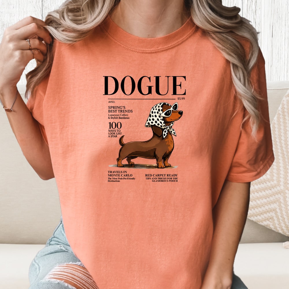Comfort Colors Dogue Dachshund Vintage Washed Tee - Terracotta