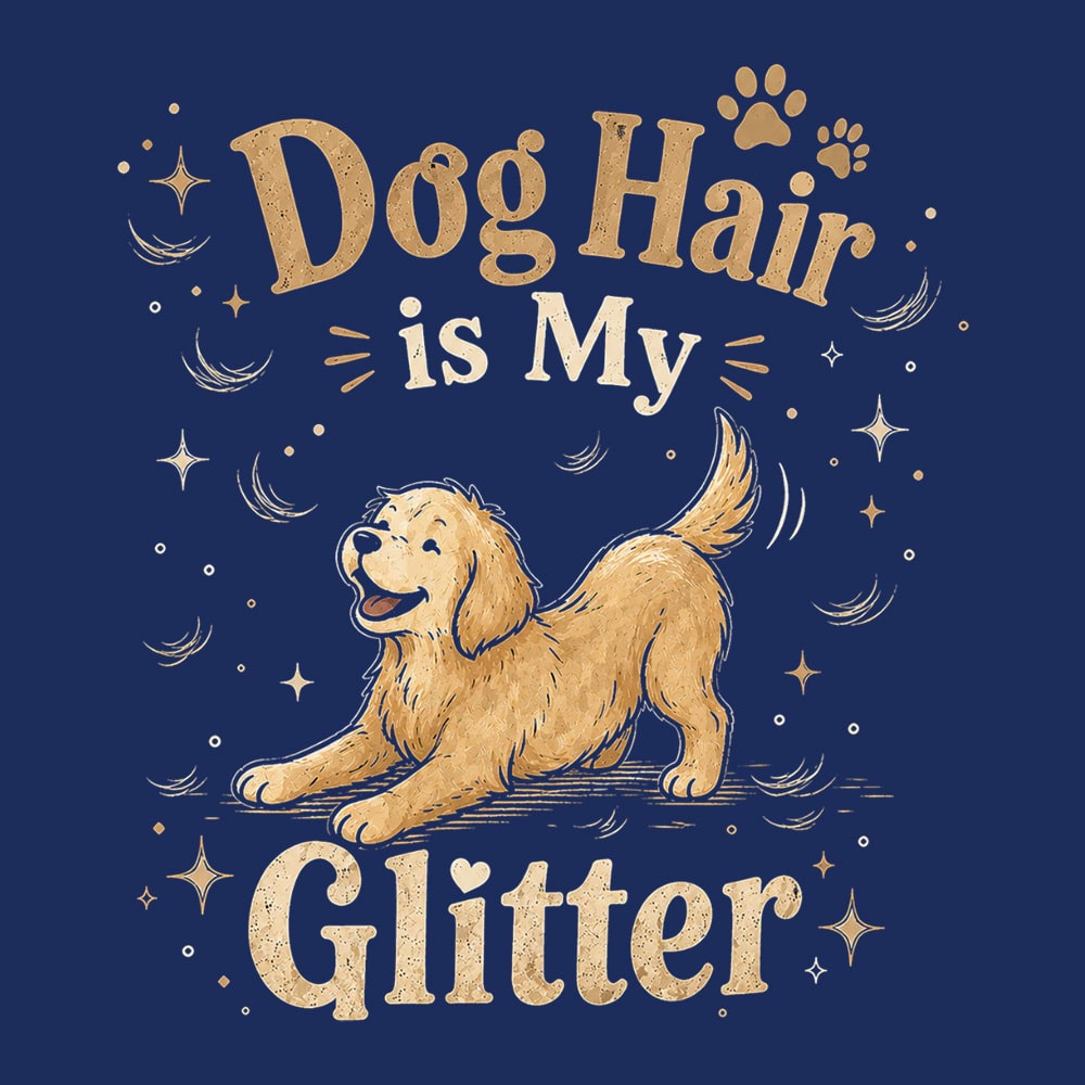Dog Hair Is My Glitter Standard Tee Navy - Image 2