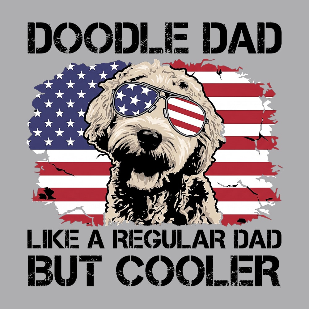 Cool Doodle Dad Standard Tee Heather Grey - Image 2