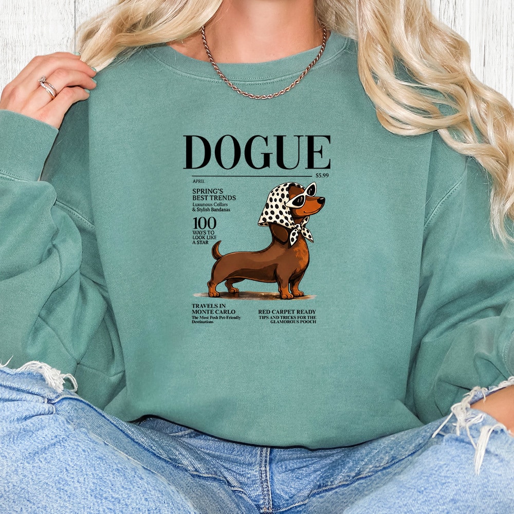 Comfort Colors Dogue Dachshund Premium Sweatshirt - Light Green