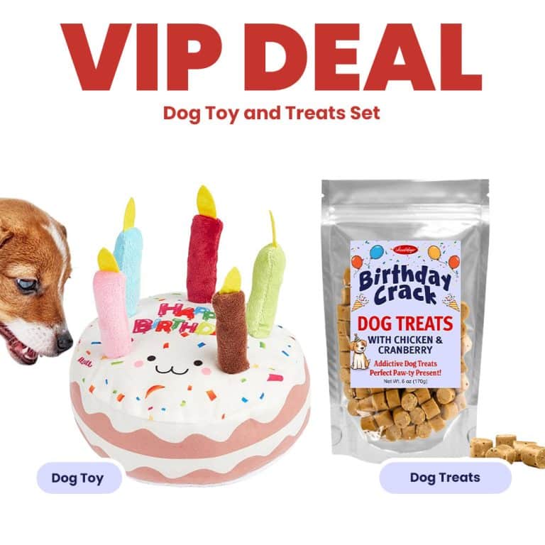 VIP ONLY! Birthday Paw-ty Bundle - Birthday Crack Dog Treats and Happy Birthday Cake Plush Dog Toy