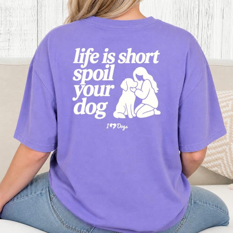 Comfort Colors Spoil Your Dog Life Is Short Vintage Washed Tee - Violet