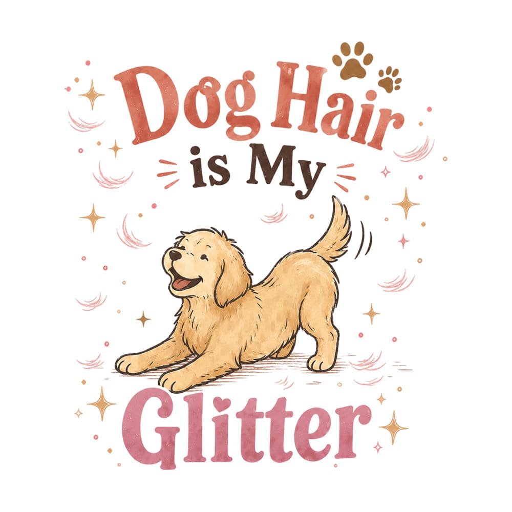 Dog Hair Is My Glitter Standard Tee White - Image 2