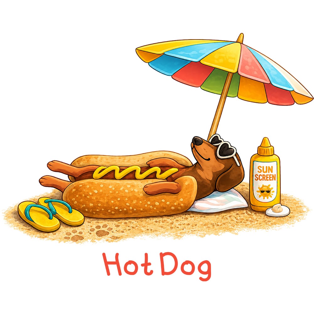 Hot Dog Summer Standard Tee White - Image 2