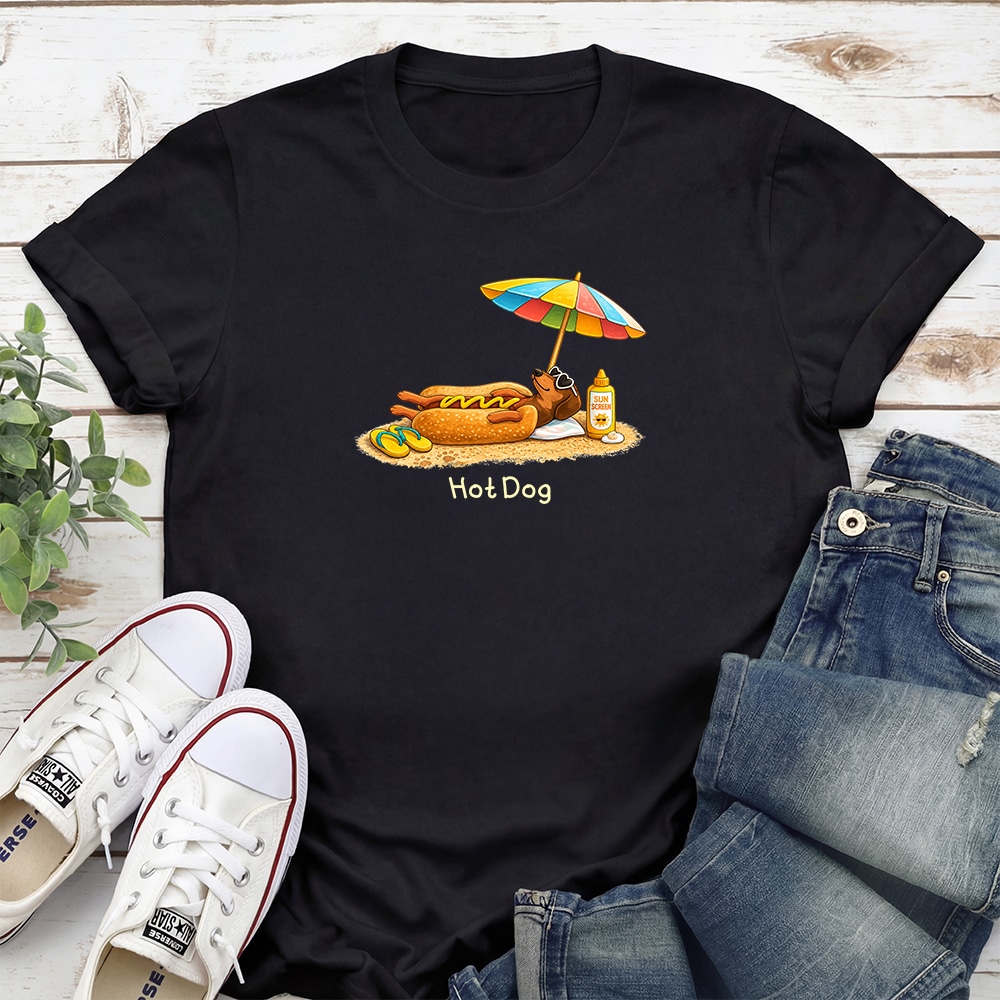 Hot Dog Summer Standard Tee Black